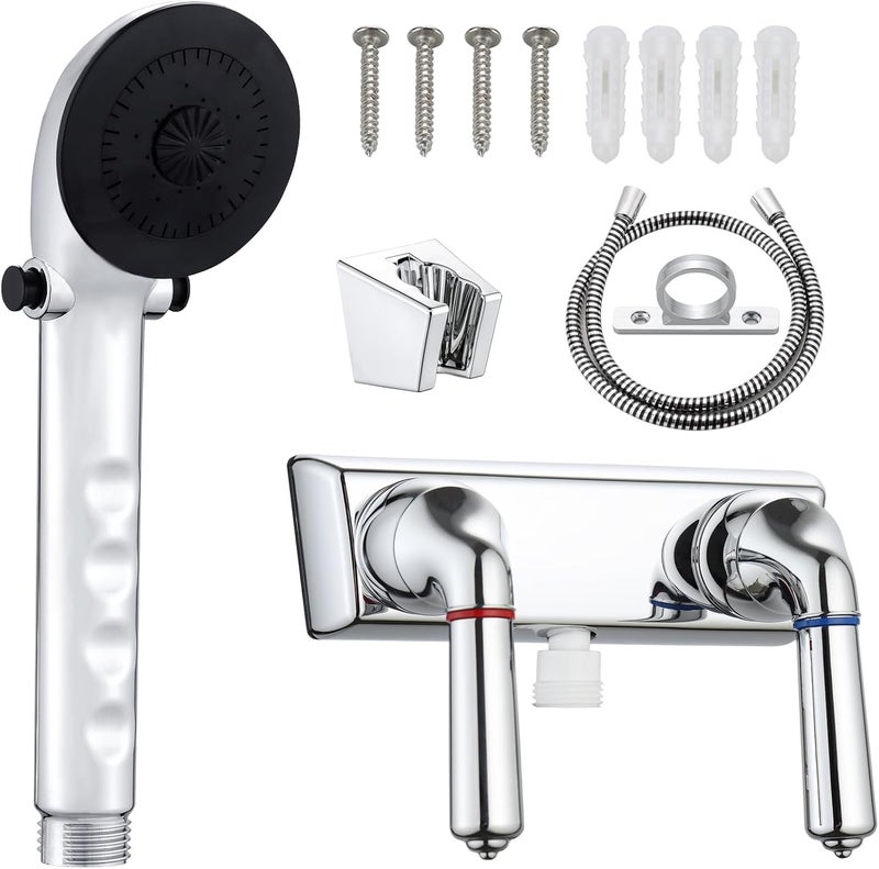 LavishStream RV Shower Faucet with Handheld Showerhead & Hose, 4" ABS Shower Set, Leak & Rust Resistant for RV Camper Motorhome Travel Trailer (Chrome, Indoor/Outdoor Use) - Image 1